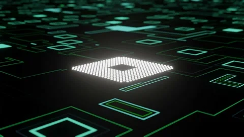CPU. Modern processor. Abstract technology video footage. Stock Footage 171803844