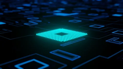 CPU. Modern processor. Abstract technology video footage. Stock Footage 171803933