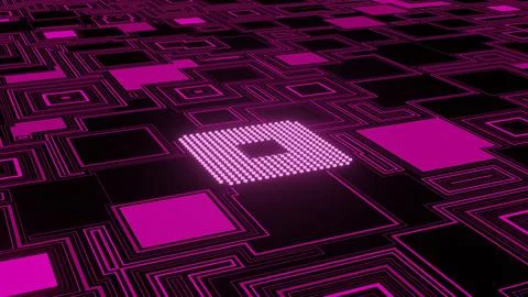 CPU. Modern processor. Abstract technology. 3d render. 스톡 일러스트