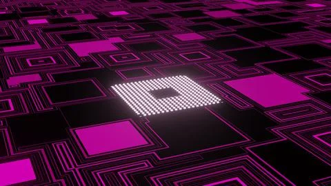 CPU. Modern processor. Abstract technology. 3d render. イラスト素材