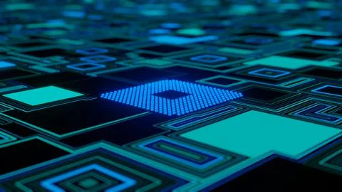 CPU. Modern processor. Abstract technology. 3d render. イラスト素材