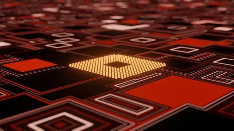 CPU. Modern processor. Abstract technology. 3d render. 스톡 일러스트