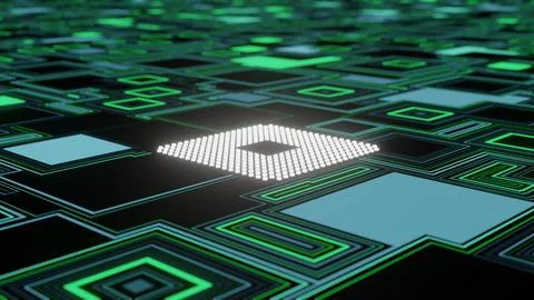 CPU. Modern processor. Abstract technology. 3d render. イラスト素材