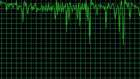 CPU monitor in chart. Computer CPU using stats. Stock Footage 123342672