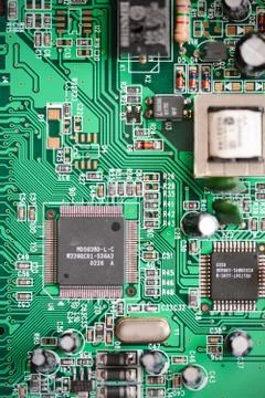 CPU on motherboard background Stock Photos