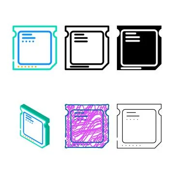 Cpu multipack computer detail color icon vector Illustrazione stock