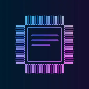 CPU nolan icon. Simple thin line, outline vector of Technology icons for UI a Illustrazione stock