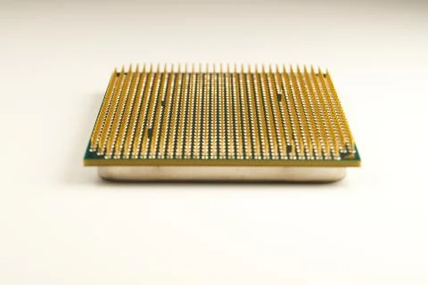 CPU. An old processor of 2009 release Athlon II X2 240 on a white background. 스톡 사진