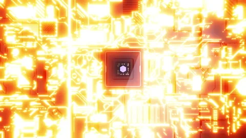 CPU operation at the prohibitive speed of concept technology and high computi Stock Footage 216674555