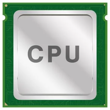 CPU or Central Processing Unit chip vector Stock Illustration