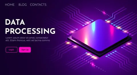 CPU or microprocessor background. Electronic industry or artificial intelligence Stock Illustration