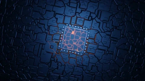CPU overheating by big data. A computer processor with Stock Footage 194597459