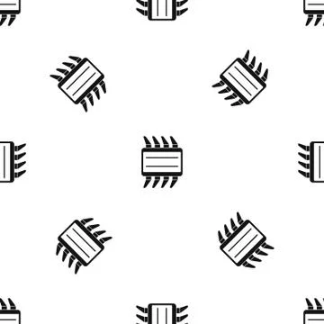 CPU pattern seamless black 스톡 일러스트