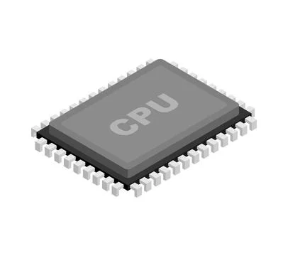 CPU PC. Processor isolated. Central processing system for computer イラスト素材