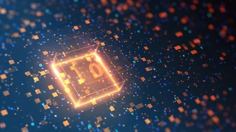 CPU performs computational operations. work of the computing processor 3D. Stock Footage 96276995