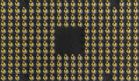 CPU Pin Grid Array - Close Angled - Bottom of Computer Microprocessor Stock Photos