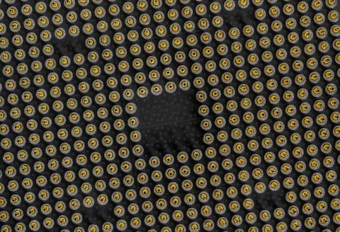 CPU Pin Grid Array - Medium Angled - Bottom of Computer Microprocessor 写真素材