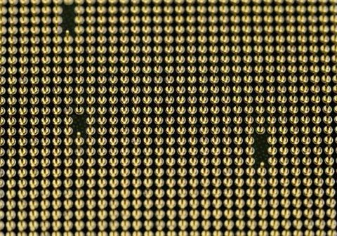 CPU pins closeup image Stock Photos
