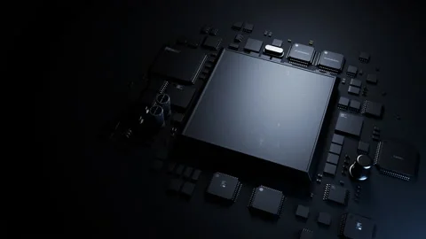 CPU on printed with effect. semiconductor technology concept Stock Footage 228605602