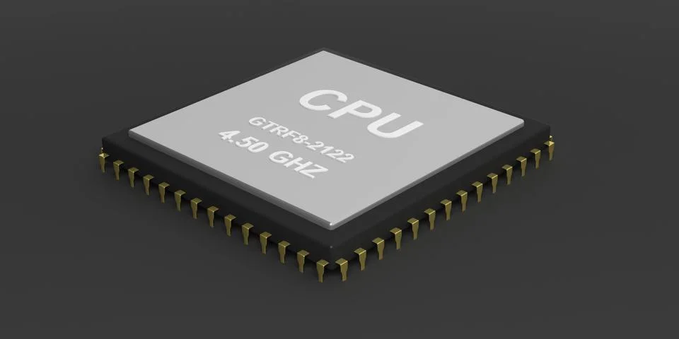 Cpu processor black background Stock Illustration