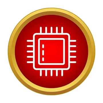Cpu processor chip icon representing computer technology Stock Illustration