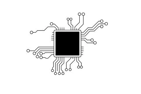 CPU Processor chip on White background Stock Illustration