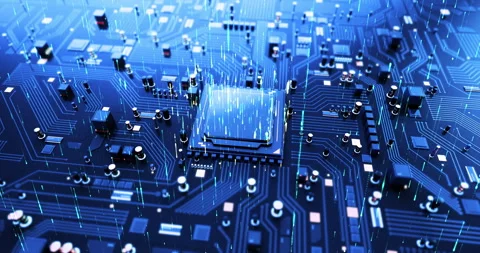 CPU Processor With Circuit Board. Artificial Intelligence And Neural Networking. Stock Footage 288147319