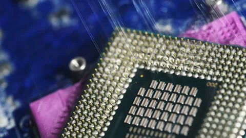 Cpu processor computer under the water. Stock Footage 221058883