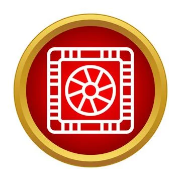 Cpu processor with cooling fan icon イラスト素材