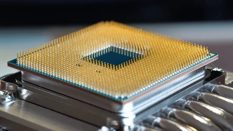 CPU with processor cooling system Video stock 113880786