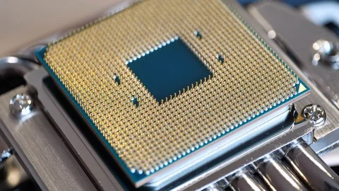 CPU with processor cooling system Video stock 114082147