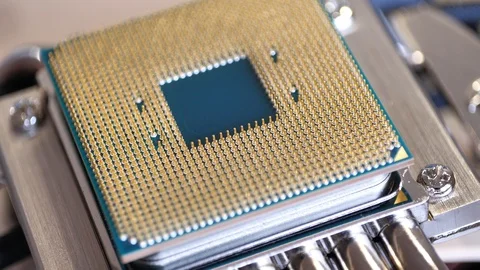 CPU with processor cooling system Video stock 114283549