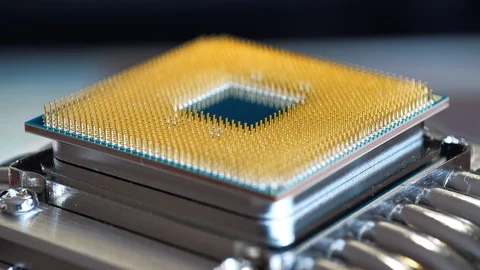 CPU with processor cooling system Video stock 115947880