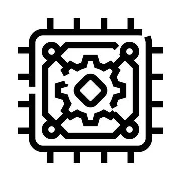 Cpu processor gear icon representing technology and engineering Stock Illustration