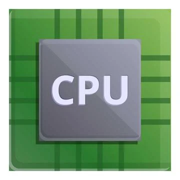 Cpu processor icon, cartoon style 스톡 일러스트