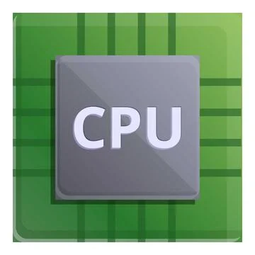 Cpu processor icon, cartoon style 스톡 일러스트