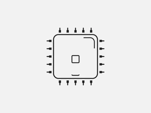 Cpu, processor icon. Vector illustration, flat design. 库存插图
