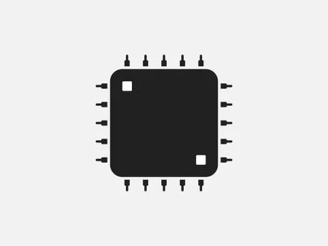 Cpu, processor icon. Vector illustration, flat design. Illustrazione stock