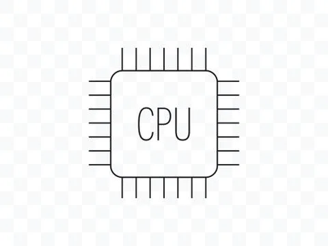 Cpu, processor icon. Vector illustration, flat design. Stock Illustration