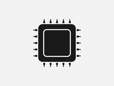 Cpu, processor icon. Vector illustration, flat design. 스톡 일러스트