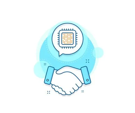 Cpu processor line icon. Computer component sign. Vector Illustrazione stock