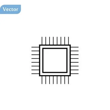 Cpu, processor line icon, outline vector sign, linear style pictogram isolate Stock Illustration