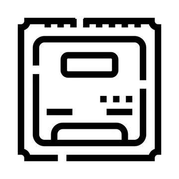 Cpu processor microchip technology digital electronic icon Stock Illustration
