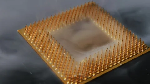 CPU Processor Revealed Through Dissipating Cold Vapor Stock Footage 329606409