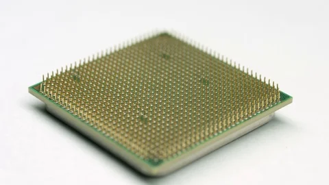 CPU Processor rotating on white Stock Footage 70203917