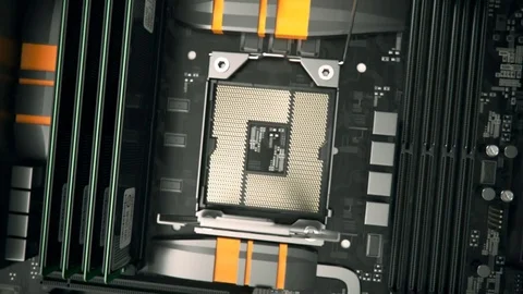 CPU Processor Socket Assembly Stock Footage 73712844
