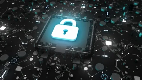CPU Protection Security lock  Stock Footage 121387910