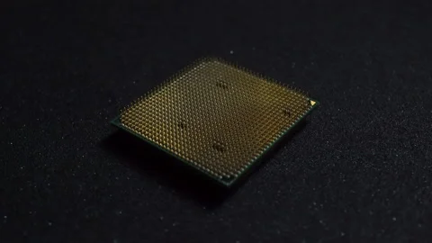CPU Rotation Close-Up Stock Footage 124869762