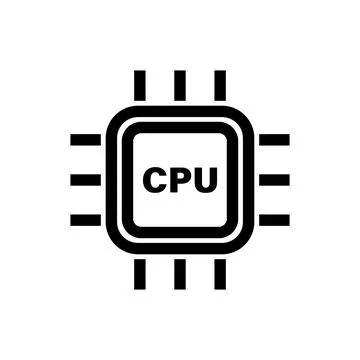 CPU semiconductor chip. Circuit board. Vector. Stock Illustration