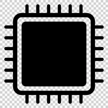 CPU, semiconductor chip simple icon Stock Illustration